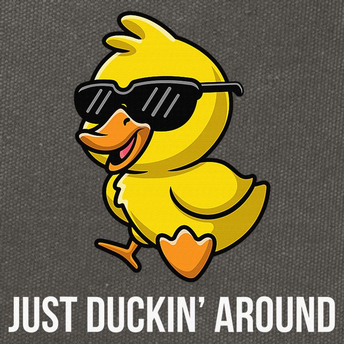 Just Duckin Around Funny Duck Gag Humor Cute Duckling Cotton Canvas Backpack