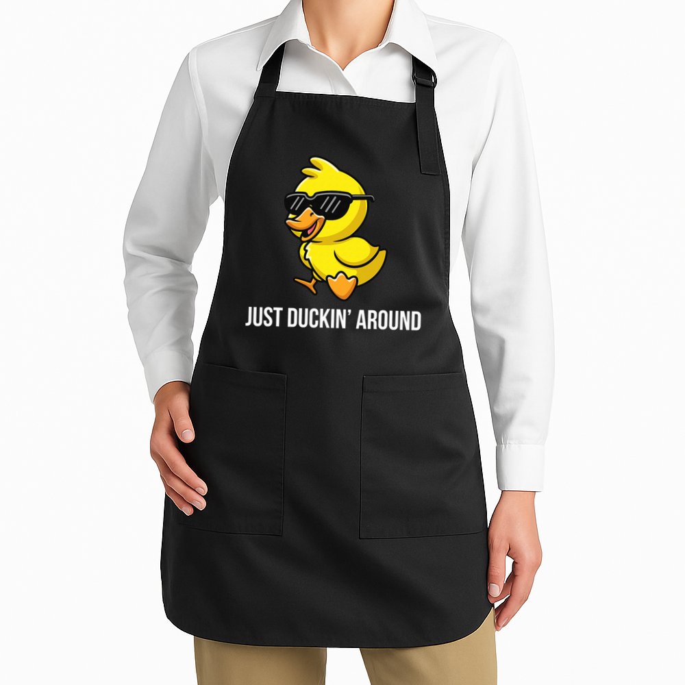 Just Duckin Around Funny Duck Gag Humor Cute Duckling  Apron