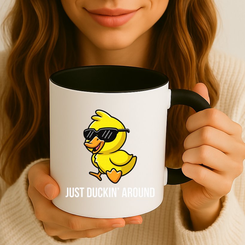 Just Duckin Around Funny Duck Gag Humor Cute Duckling  Mug