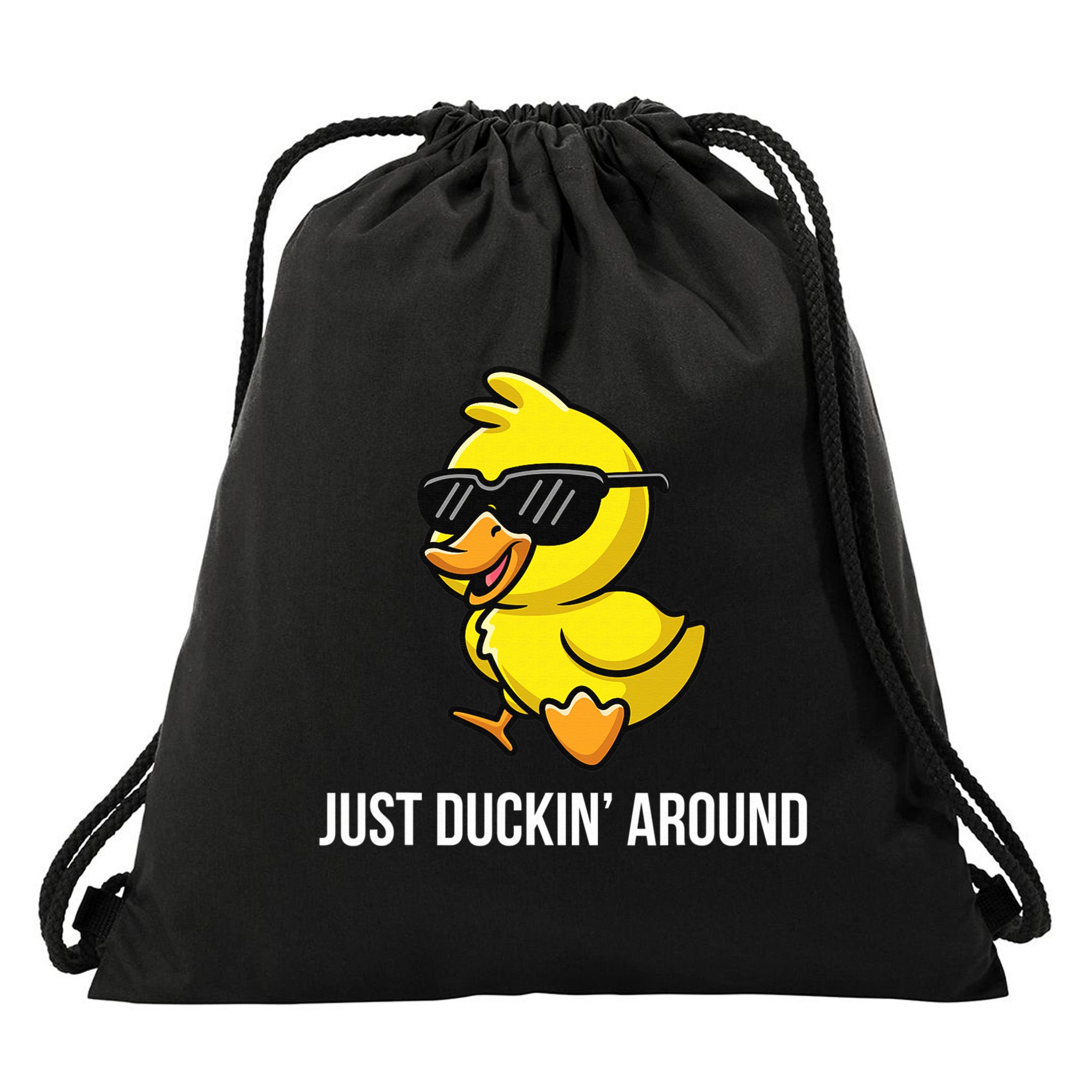 Just Duckin Around Funny Duck Gag Humor Cute Duckling  Drawstring Bag