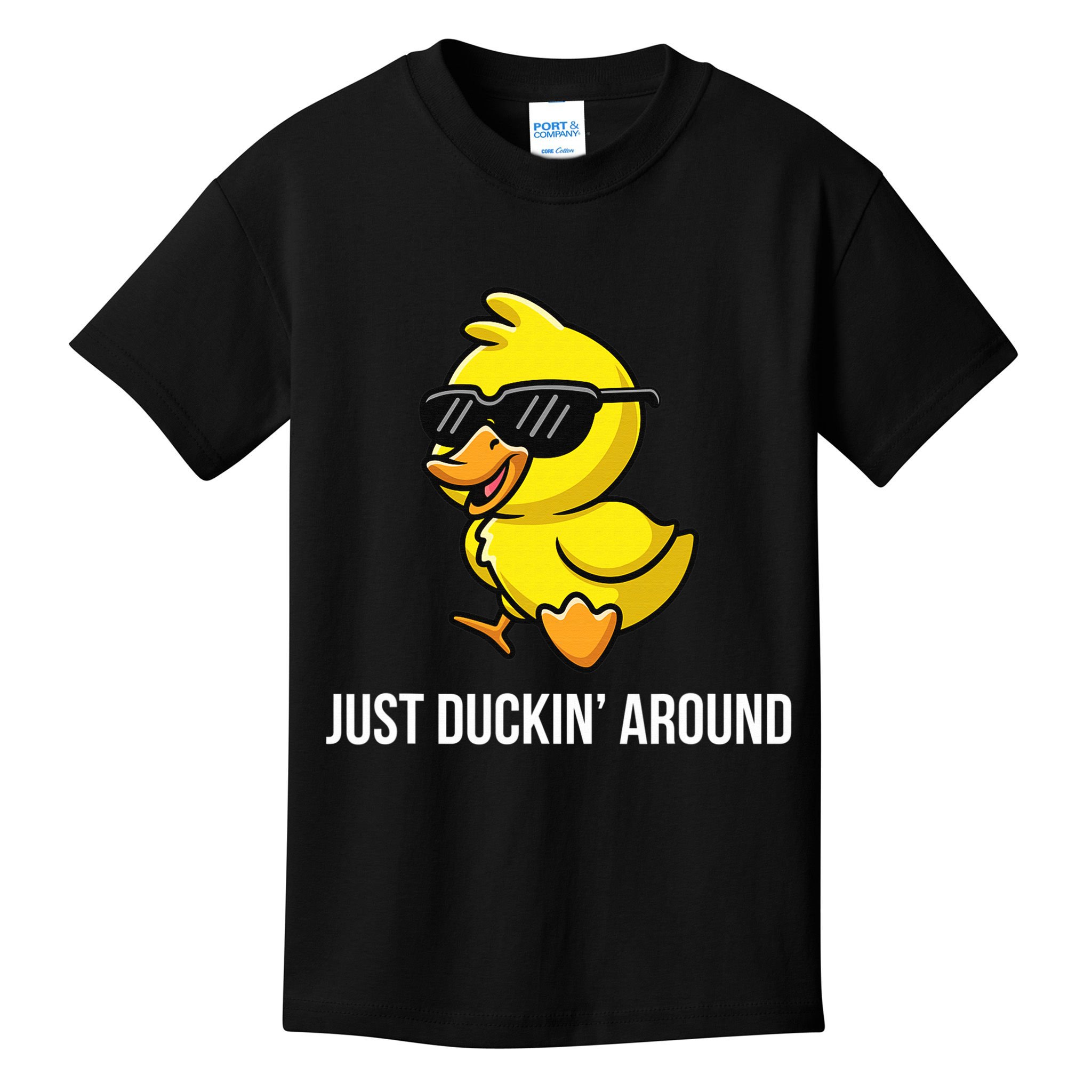 Just Duckin Around Funny Duck Gag Humor Cute Duckling  Kids T-Shirt