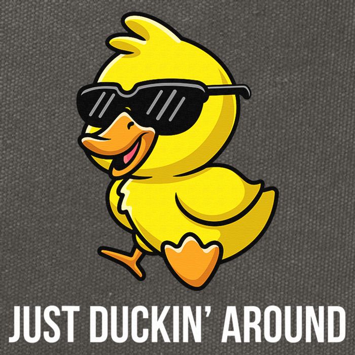 Just Duckin Around Funny Duck Gag Humor Cute Duckling  Cotton Canvas Backpack