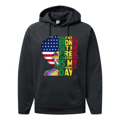 Juneteenth Dashiki American Flag Black  Independence Performance Fleece Hoodie