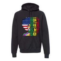 Juneteenth Dashiki American Flag Black  Independence Premium Hoodie