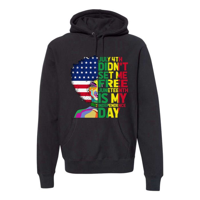 Juneteenth Dashiki American Flag Black  Independence Premium Hoodie