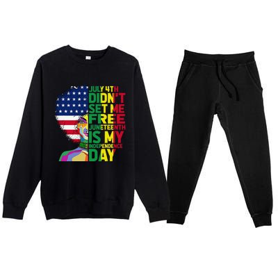 Juneteenth Dashiki American Flag Black  Independence Premium Crewneck Sweatsuit Set