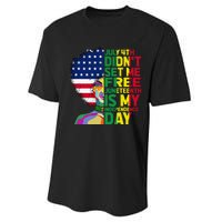 Juneteenth Dashiki American Flag Black  Independence Performance Sprint T-Shirt