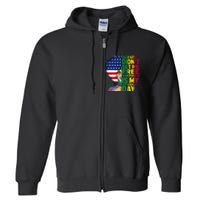 Juneteenth Dashiki American Flag Black  Independence Full Zip Hoodie