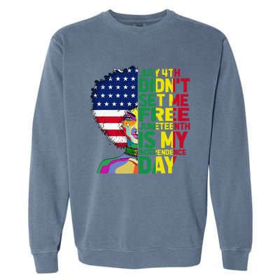 Juneteenth Dashiki American Flag Black  Independence Garment-Dyed Sweatshirt