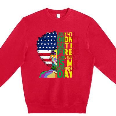 Juneteenth Dashiki American Flag Black  Independence Premium Crewneck Sweatshirt