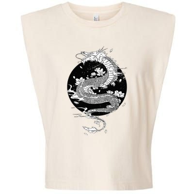 Japanese Dragon Art Japanese Flag Vintage Retro Japan Garment-Dyed Women's Muscle Tee