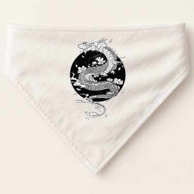 Japanese Dragon Art Japanese Flag Vintage Retro Japan USA-Made Doggie Bandana
