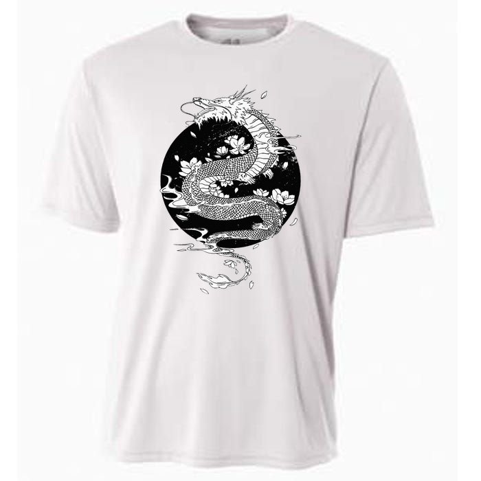 Japanese Dragon Art Japanese Flag Vintage Retro Japan Cooling Performance Crew T-Shirt