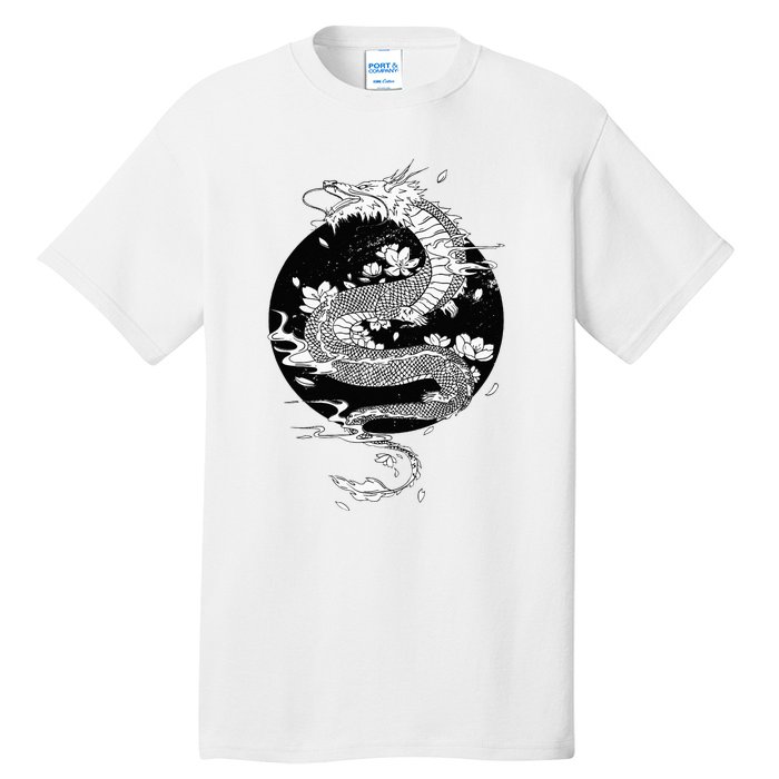 Japanese Dragon Art Japanese Flag Vintage Retro Japan Tall T-Shirt