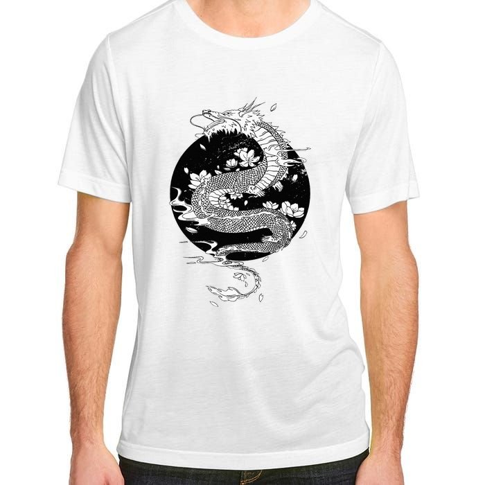 Japanese Dragon Art Japanese Flag Vintage Retro Japan Adult ChromaSoft Performance T-Shirt