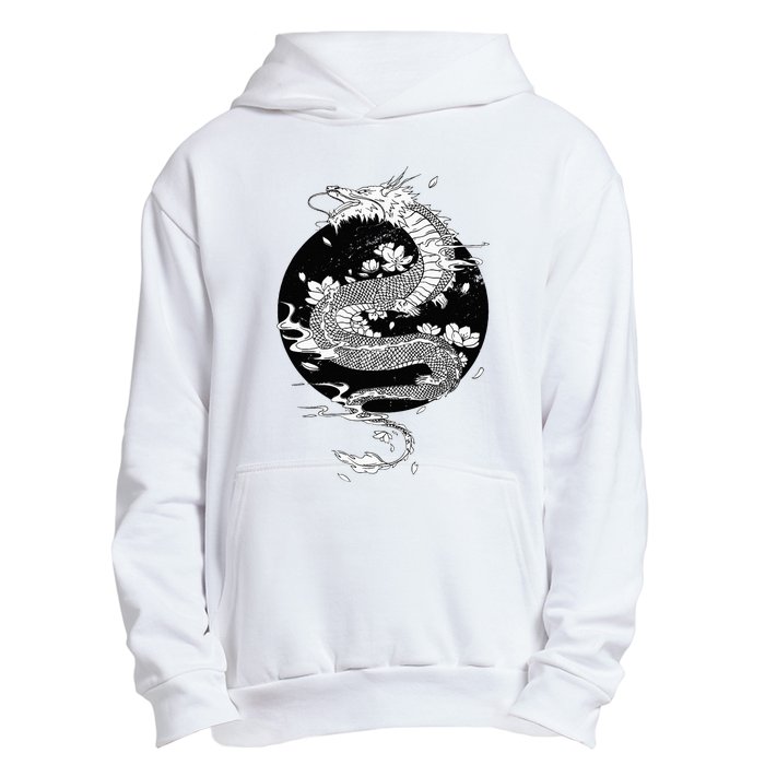 Japanese Dragon Art Japanese Flag Vintage Retro Japan Urban Pullover Hoodie