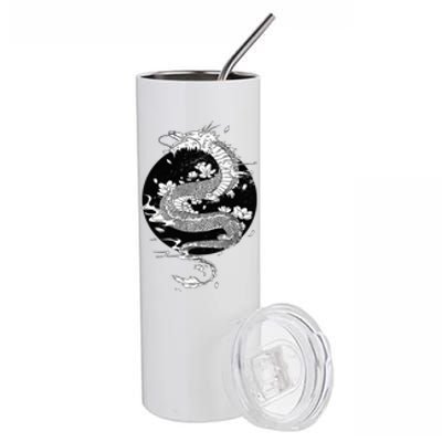 Japanese Dragon Art Japanese Flag Vintage Retro Japan Stainless Steel Tumbler