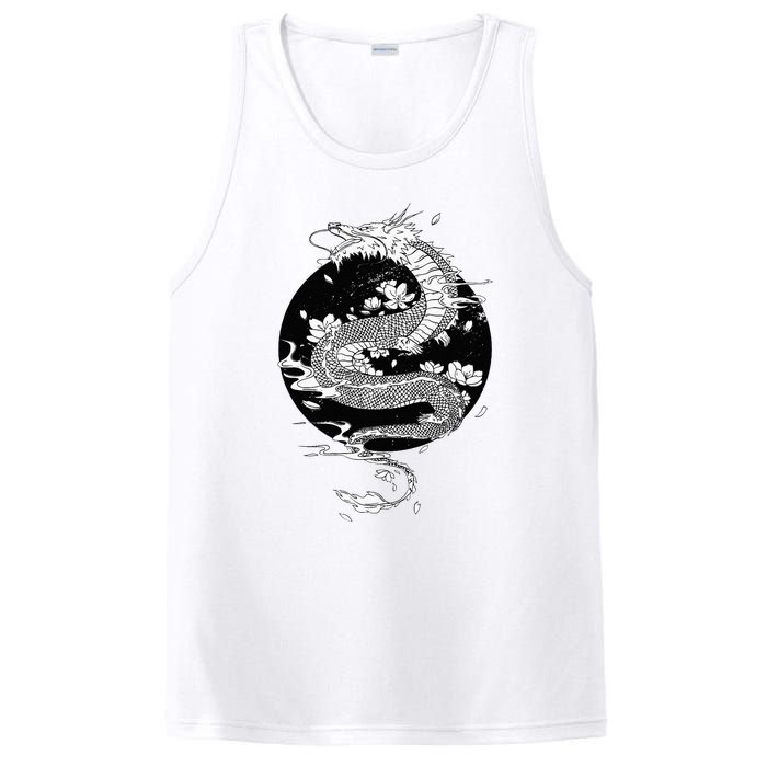 Japanese Dragon Art Japanese Flag Vintage Retro Japan PosiCharge Competitor Tank