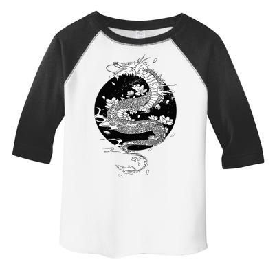 Japanese Dragon Art Japanese Flag Vintage Retro Japan Toddler Fine Jersey T-Shirt
