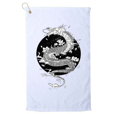 Japanese Dragon Art Japanese Flag Vintage Retro Japan Golf Towel