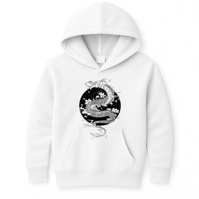 Japanese Dragon Art Japanese Flag Vintage Retro Japan Kids Hoodie
