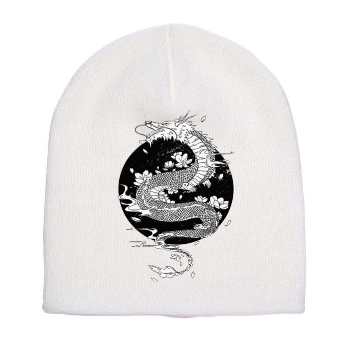 Japanese Dragon Art Japanese Flag Vintage Retro Japan Short Acrylic Beanie