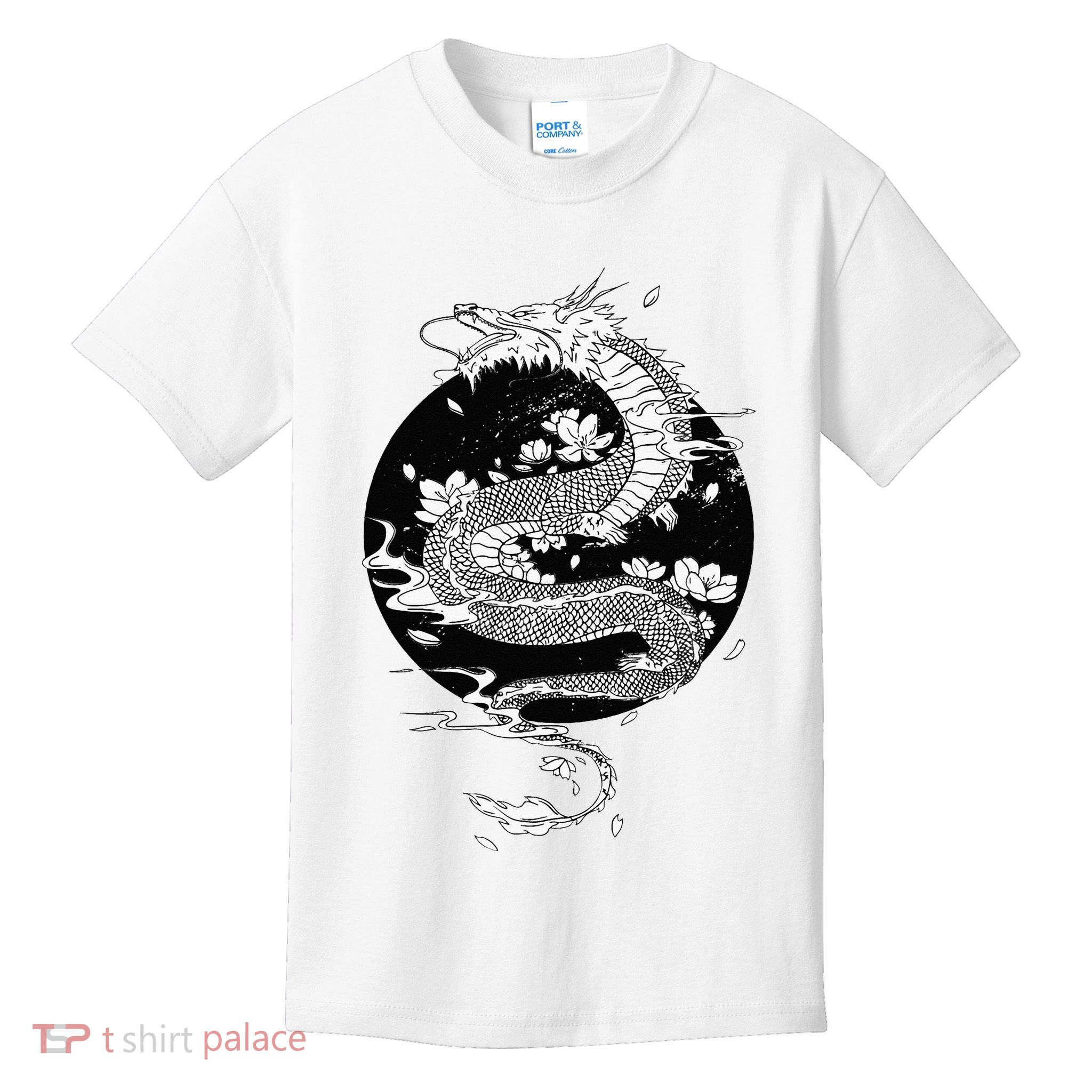 Japanese Dragon Art Japanese Flag Vintage Retro Japan Kids T-Shirt