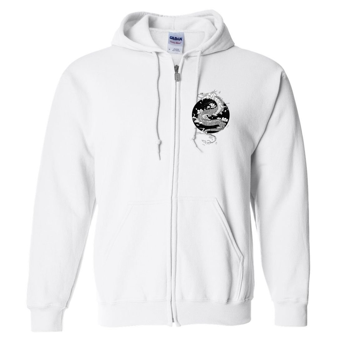 Japanese Dragon Art Japanese Flag Vintage Retro Japan Full Zip Hoodie