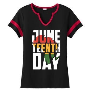 Juneteenth Day African American Pride Ladies Halftime Notch Neck Tee