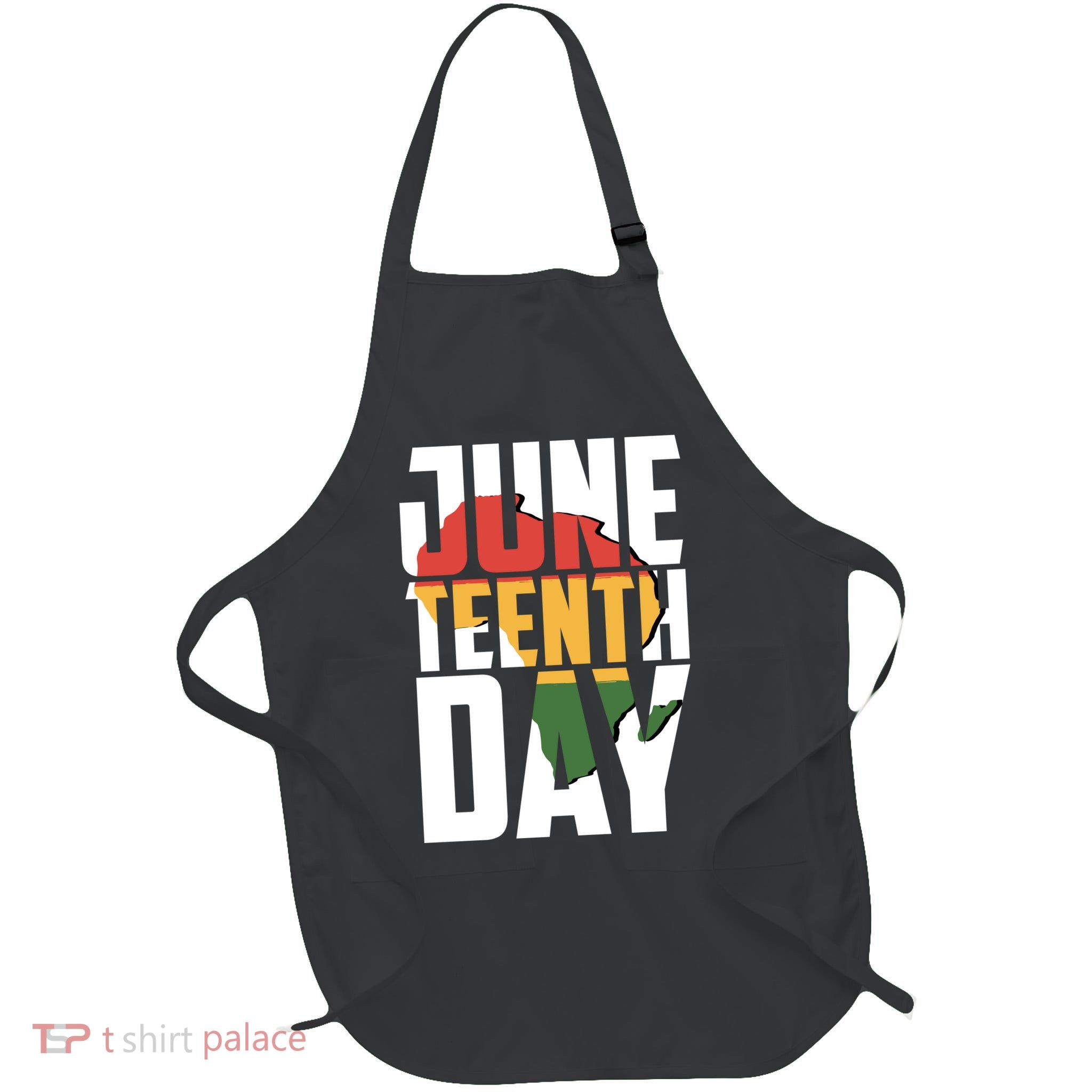 Juneteenth Day African American Pride Full-Length Apron With Pockets