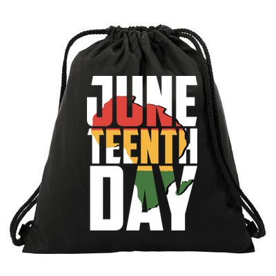 Juneteenth Day African American Pride Drawstring Bag