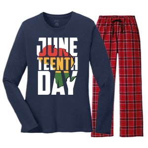 Juneteenth Day African American Pride Women's Long Sleeve Flannel Pajama Set 