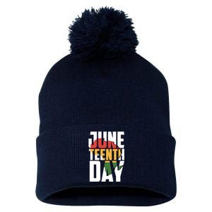 Juneteenth Day African American Pride Pom Pom 12in Knit Beanie