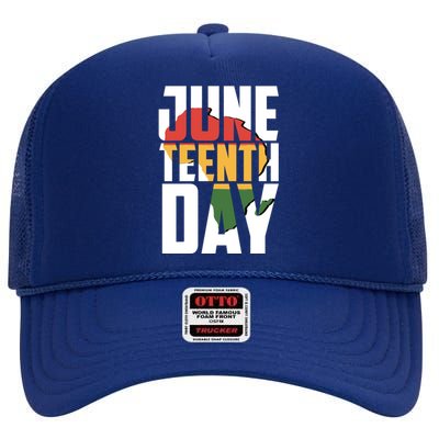 Juneteenth Day African American Pride High Crown Mesh Back Trucker Hat