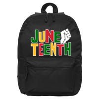 Juneteenth Day Black Power 16 in Basic Backpack
