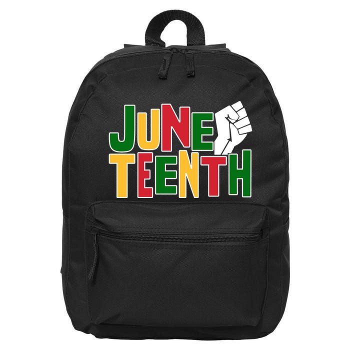 Juneteenth Day Black Power 16 in Basic Backpack