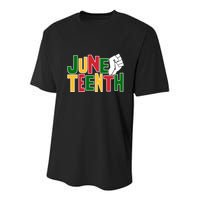 Juneteenth Day Black Power Youth Performance Sprint T-Shirt