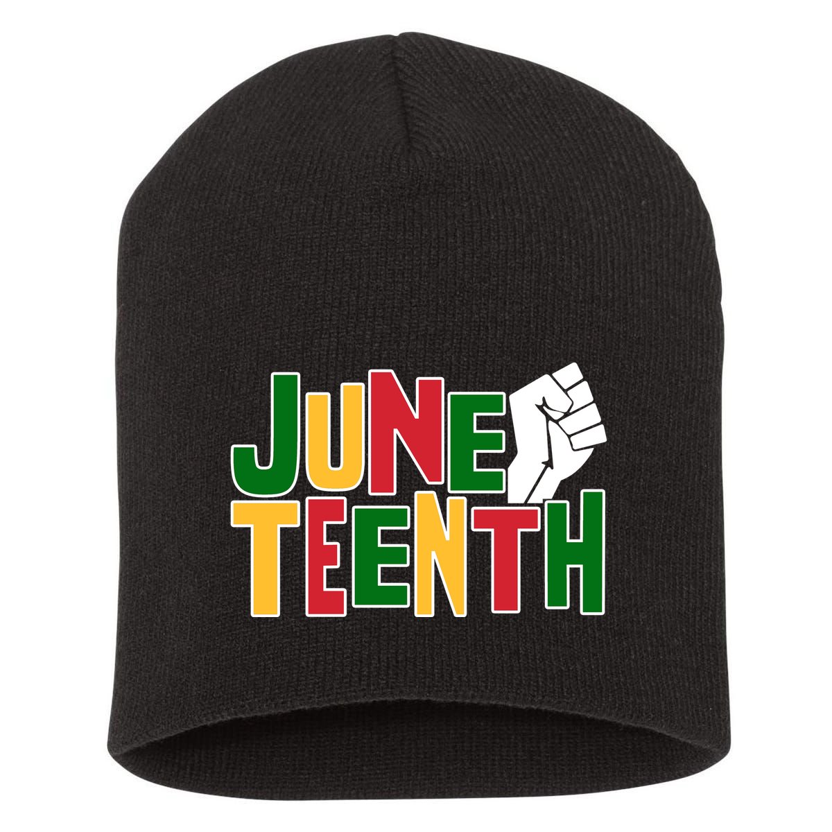 Juneteenth Day Black Power Short Acrylic Beanie