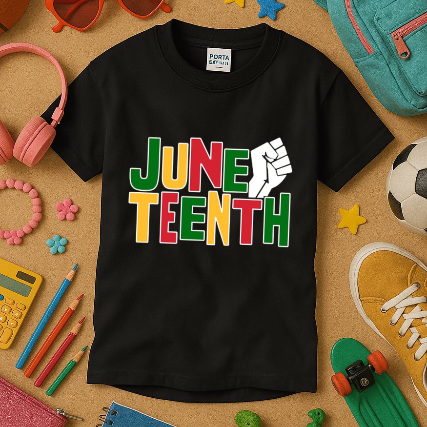 Juneteenth Day Black Power Kids T-Shirt