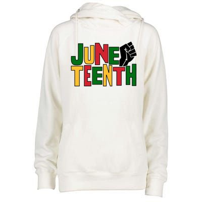 Juneteenth Day Black Power Womens Funnel Neck Pullover Hood