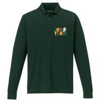 Juneteenth Day Black Power Performance Long Sleeve Polo