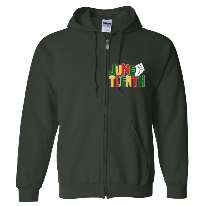 Juneteenth Day Black Power Full Zip Hoodie