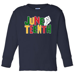 Juneteenth Day Black Power Toddler Long Sleeve Shirt