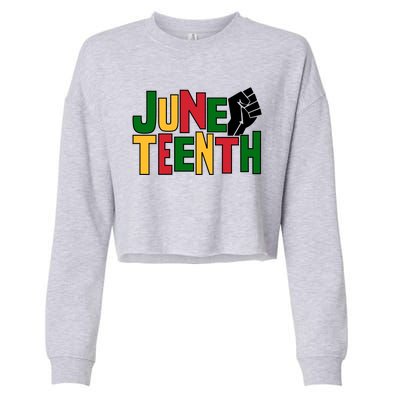 Juneteenth Day Black Power Cropped Pullover Crew