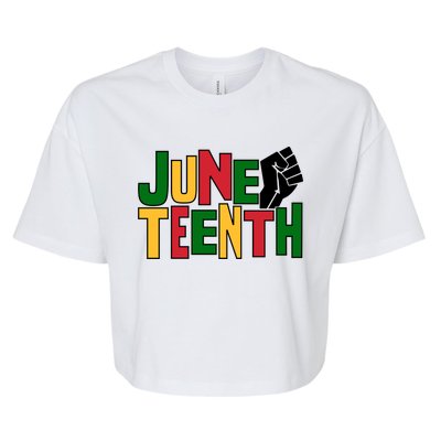 Juneteenth Day Black Power Bella+Canvas Jersey Crop Tee