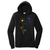 Just Dandelion Butterfly Breathe Rainbow Flowers Dragonfly Women's Pullover Hoodie