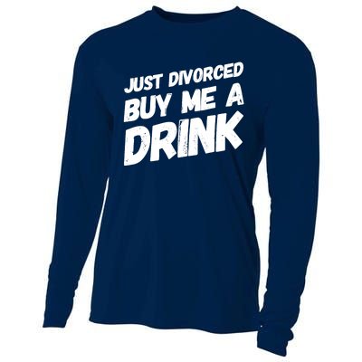 Just Divorced Buy Me A Drink Funny Humor Divorce Cooling Performance Long Sleeve Crew