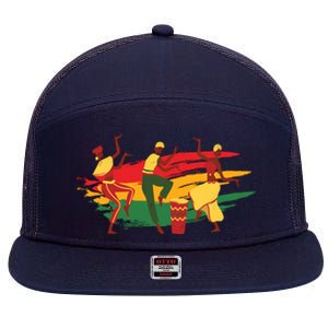 Juneteenth Dance Black History Freedom 7 Panel Mesh Trucker Snapback Hat