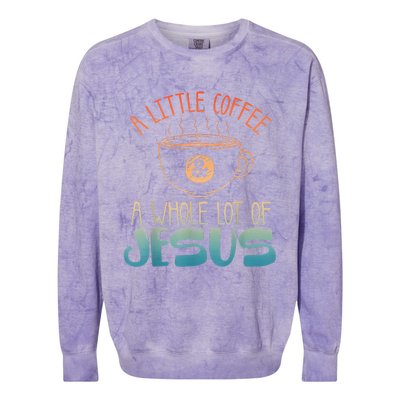 Jesus Design Christian Coffee Lover Colorblast Crewneck Sweatshirt