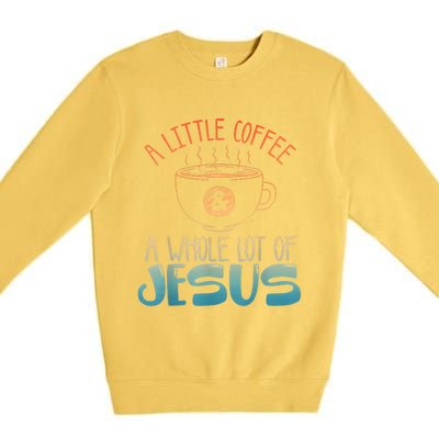 Jesus Design Christian Coffee Lover Premium Crewneck Sweatshirt